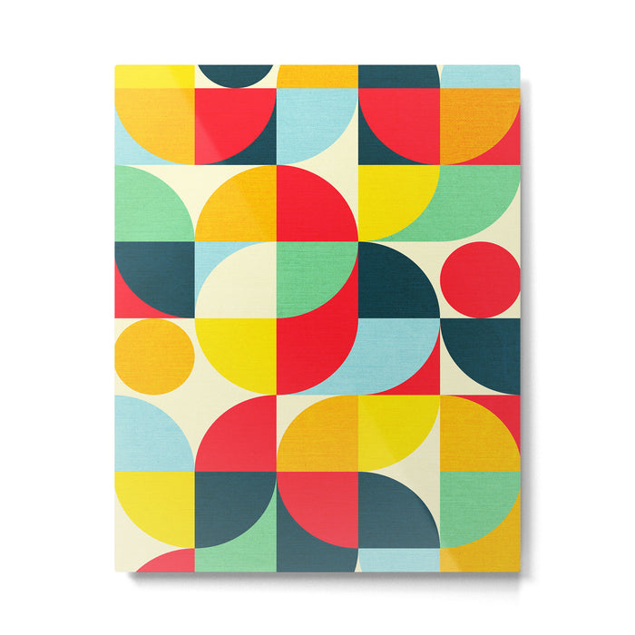 Mid Century Bauhaus Geometric Pattern Metal Print Gallery Image 1