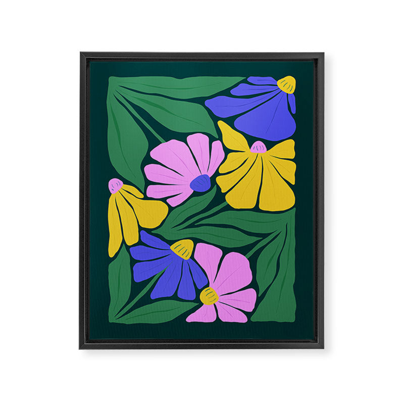 Midnight Summer: Matisse Foliage | Flower Market 001 Framed Canvas Print Gallery Image 6