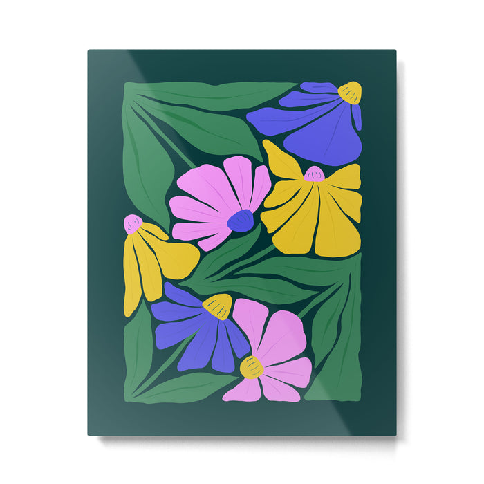 Midnight Summer: Matisse Foliage | Flower Market 001 Metal Print Gallery Image 1