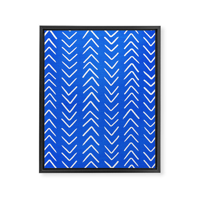 Mudcloth 01: Navy Blue Edition Framed Canvas Print Gallery Image 6