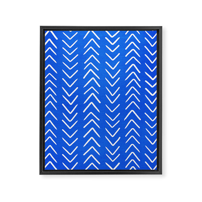 Mudcloth 01: Navy Blue Edition Framed Canvas Print Gallery Image 1