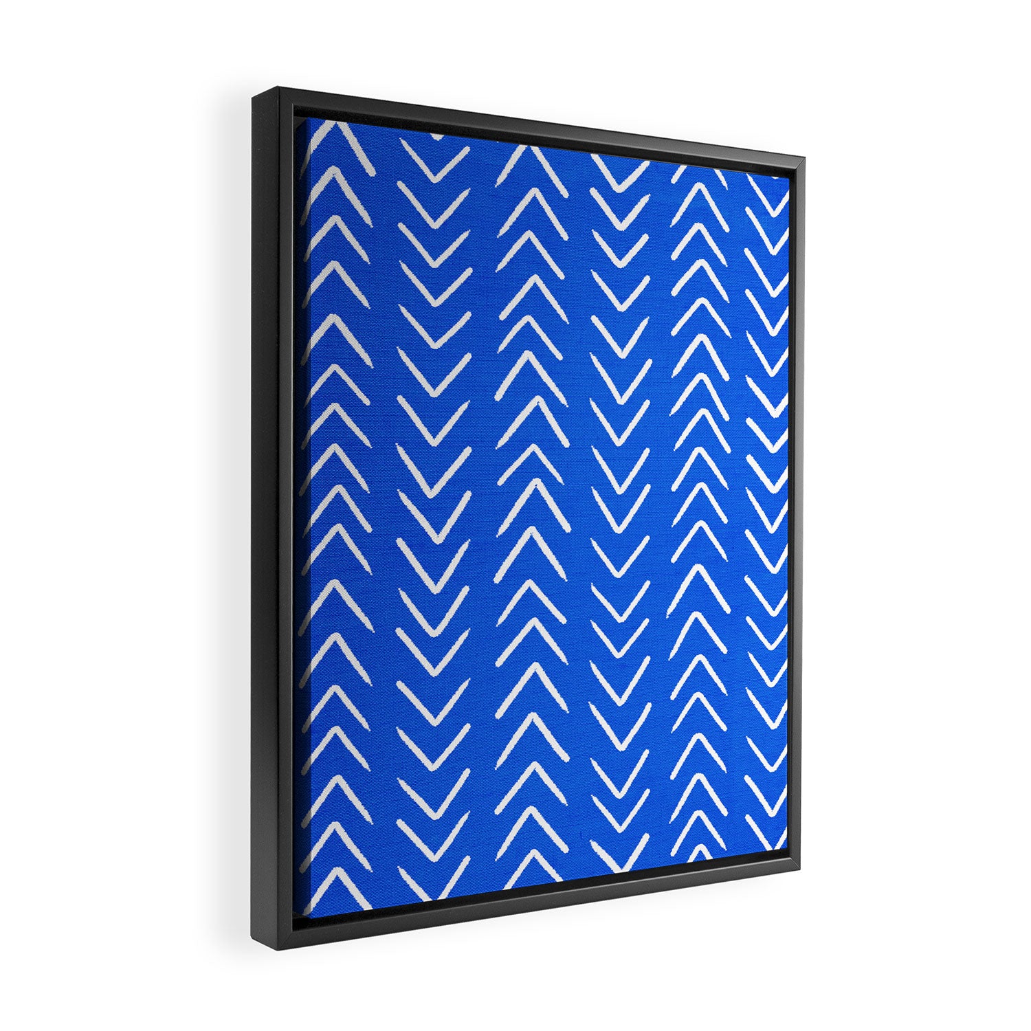 Mudcloth 01: Navy Blue Edition Framed Canvas Print Gallery Image 2