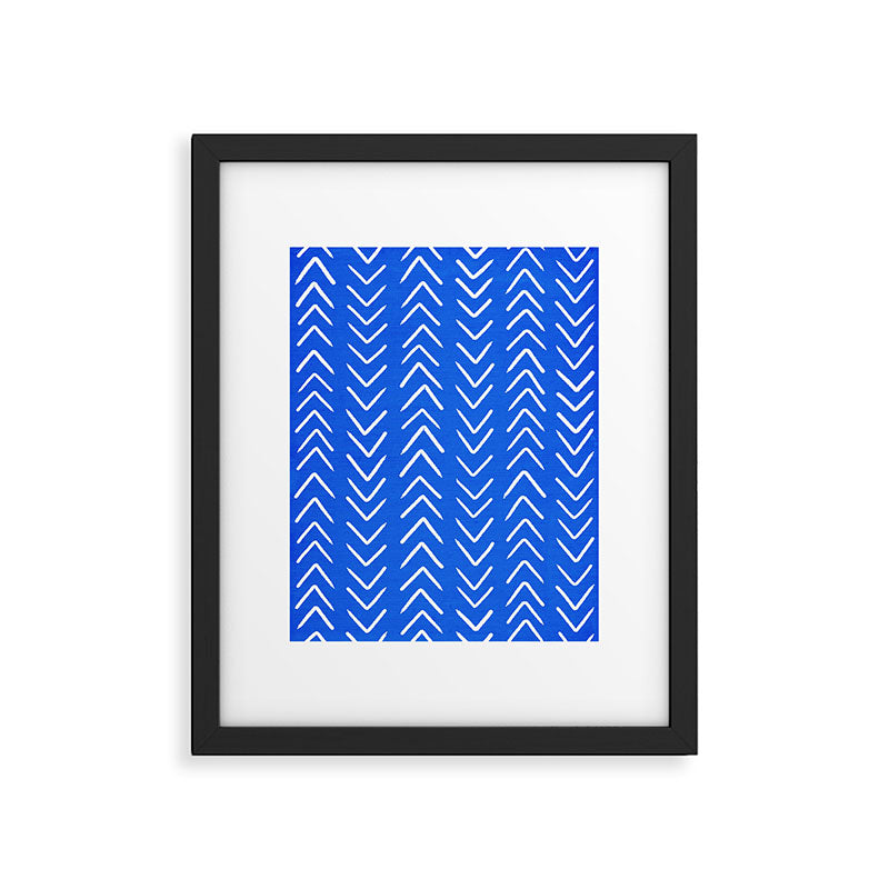 Mudcloth 01: Navy Blue Edition Framed Art Print Gallery Image 5