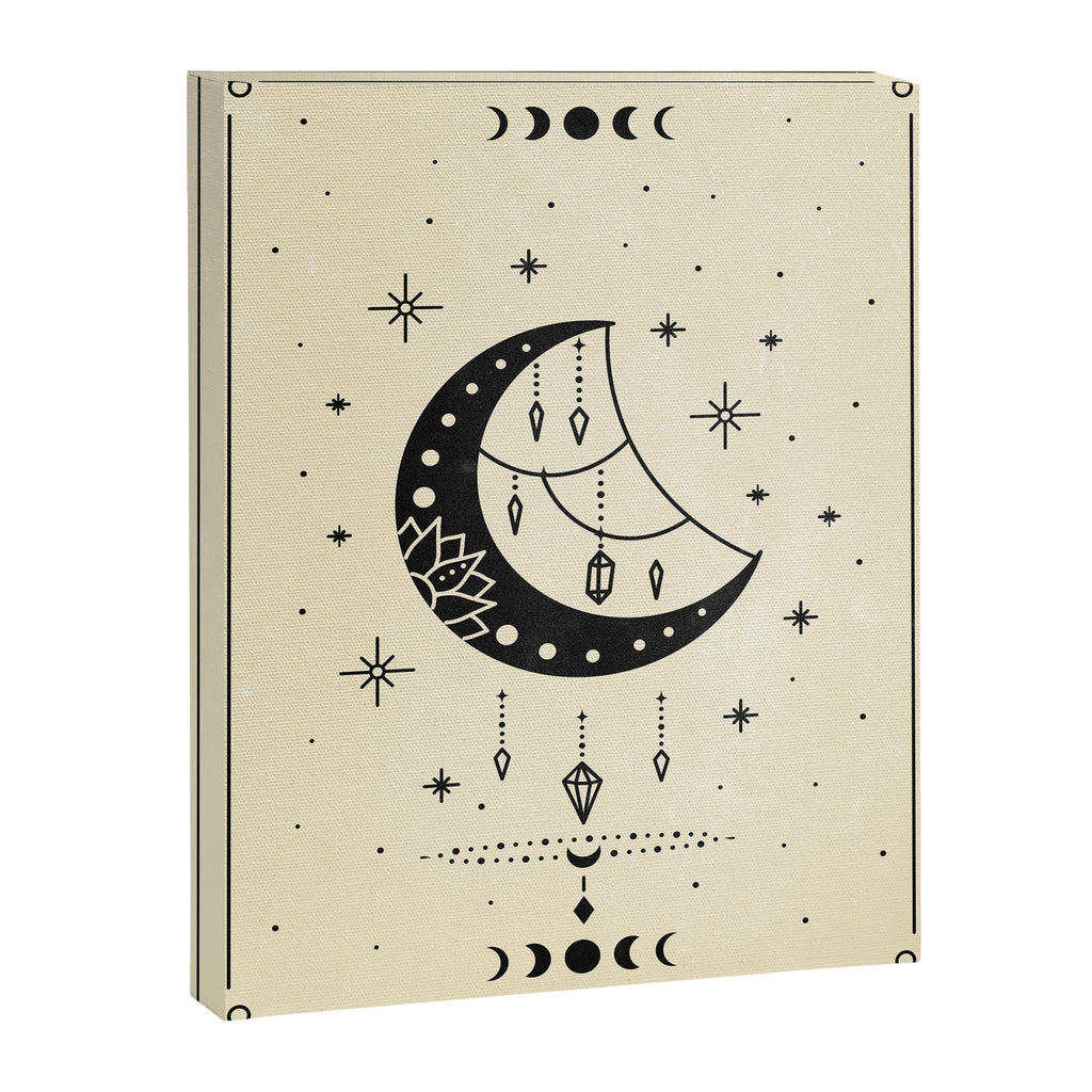 Mystic Moon & Stars: The Beige Edition Canvas Print Gallery Image 6