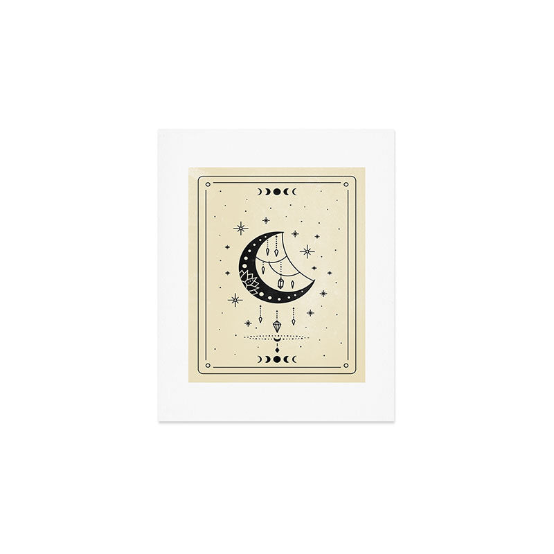 Mystic Moon & Stars: The Beige Edition Art Print Gallery Image 1