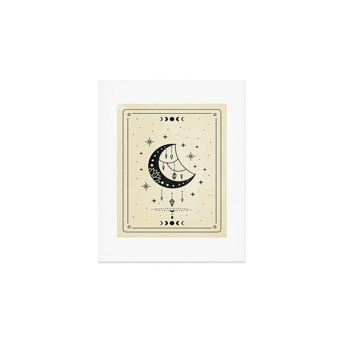 Mystic Moon & Stars: The Beige Edition Art Print Gallery Image 1