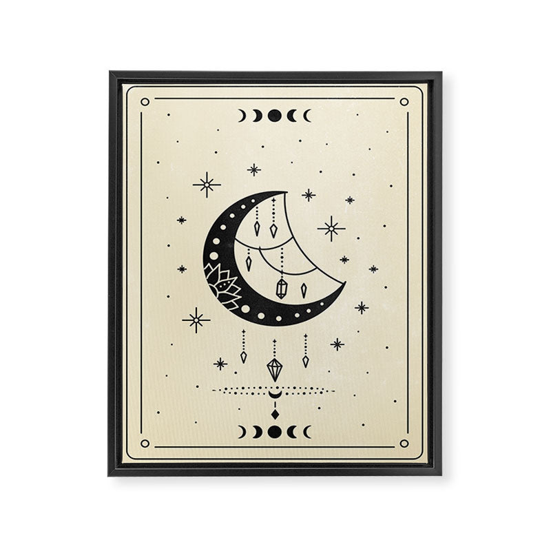 Mystic Moon & Stars: The Beige Edition Framed Canvas Print Gallery Image 6