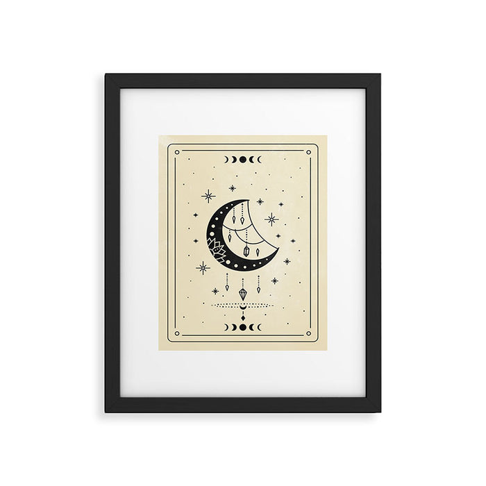 Mystic Moon & Stars: The Beige Edition Framed Art Print Gallery Image 1