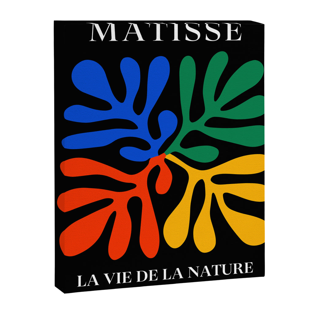 Nature Leaf Cutouts II: Night Edition | Mid-Century Henri Matisse Series Canvas Print Gallery Image 6