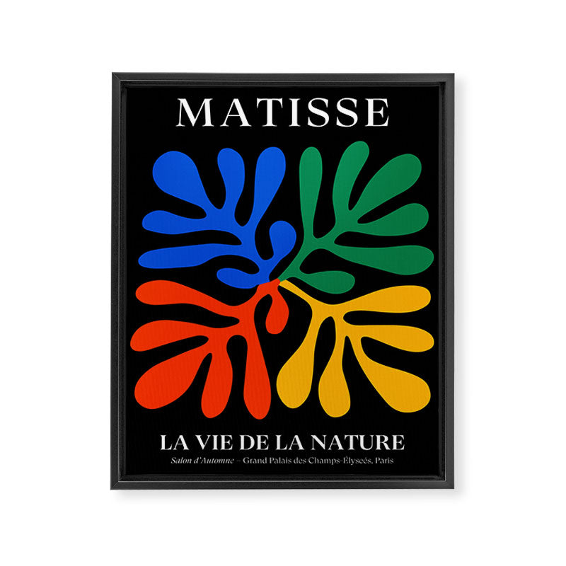 Nature Leaf Cutouts II: Night Edition | Mid-Century Henri Matisse Series Framed Canvas Print Gallery Image 6