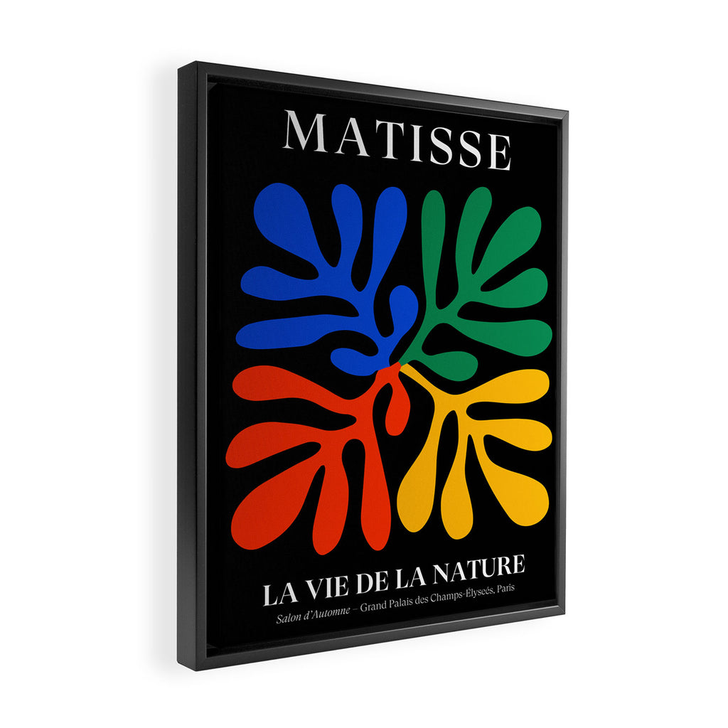 Nature Leaf Cutouts II: Night Edition | Mid-Century Henri Matisse Series Framed Canvas Print Gallery Image 2