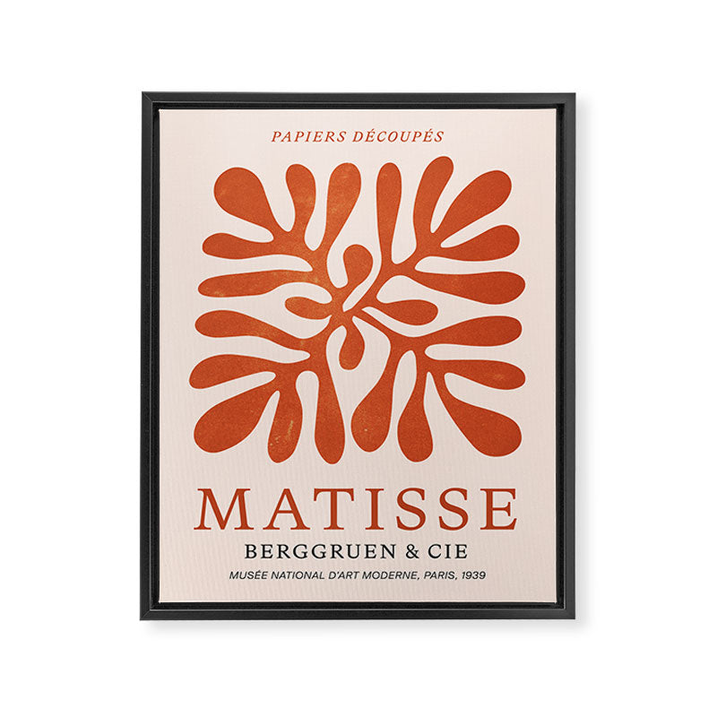Nature Leaf Cutouts III: Terracotta Edition | Mid-Century Henri Matisse Series Framed Canvas Print Gallery Image 6