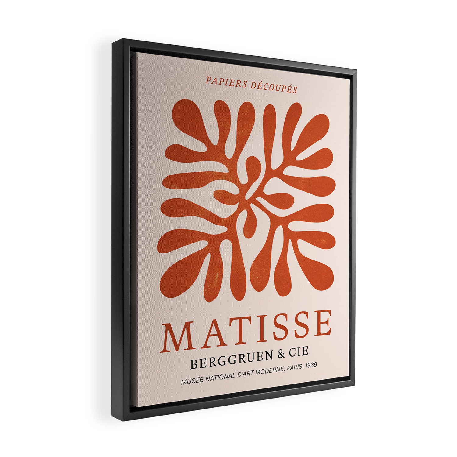 Nature Leaf Cutouts III: Terracotta Edition | Mid-Century Henri Matisse Series Framed Canvas Print Gallery Image 2
