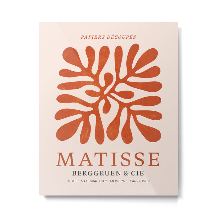 Nature Leaf Cutouts III: Terracotta Edition | Mid-Century Henri Matisse Series Metal Print Gallery Image 1