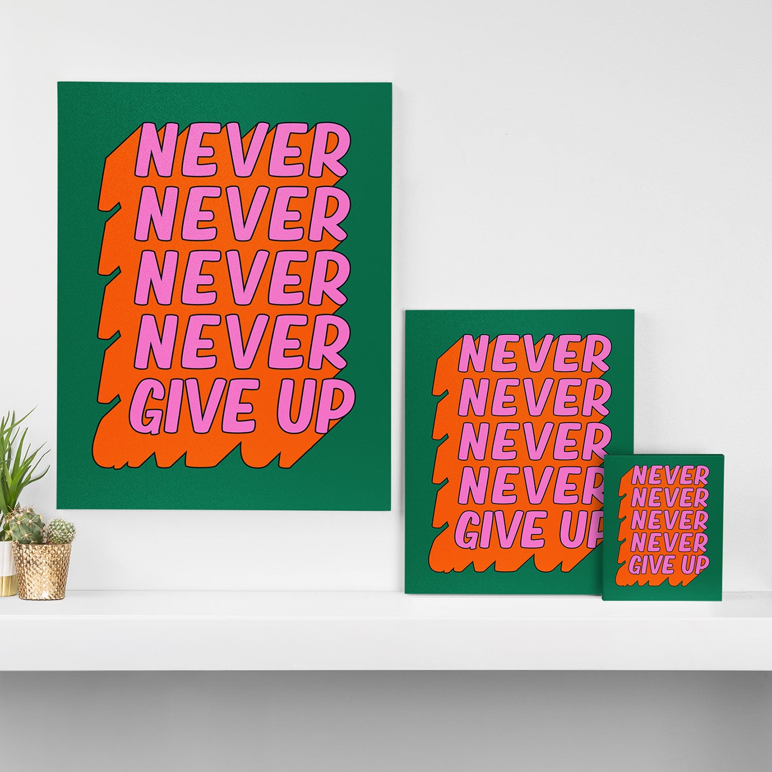 Never, Never Give Up Canvas Print Gallery Image 3