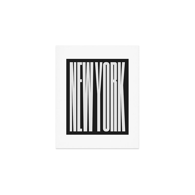 New York: B&W Typography Edition Art Print Gallery Image 1