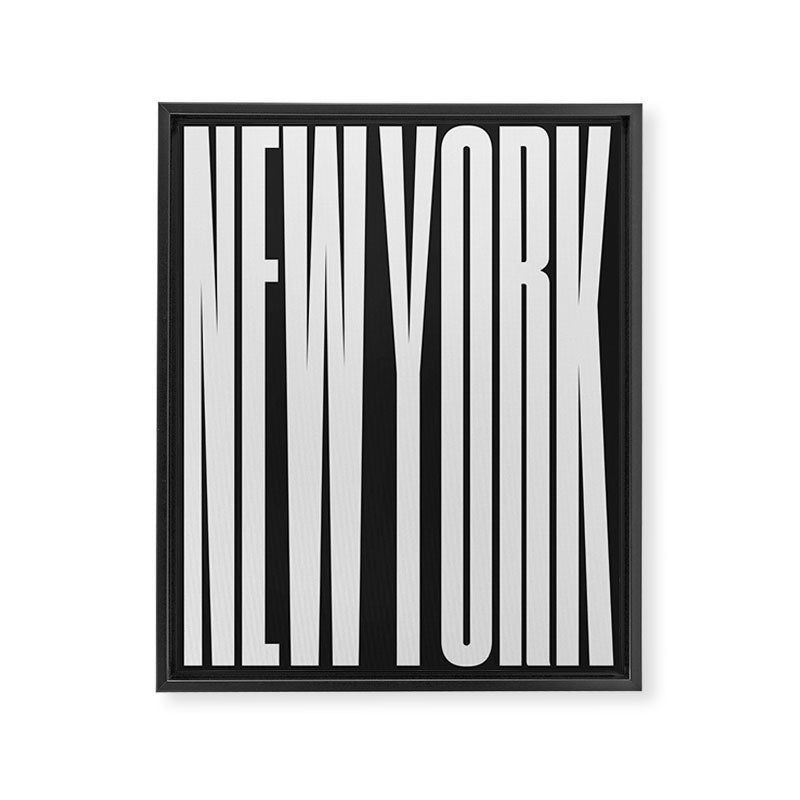 New York: B&W Typography Edition Framed Canvas Print Gallery Image 8