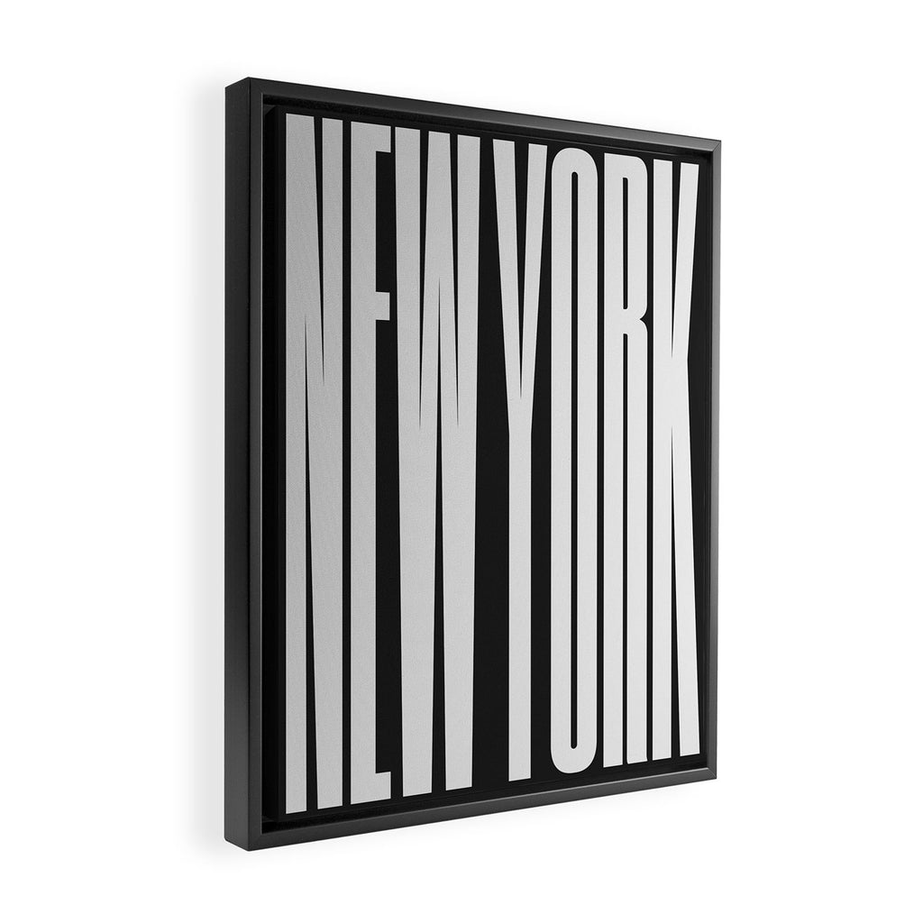 New York: B&W Typography Edition Framed Canvas Print Gallery Image 2