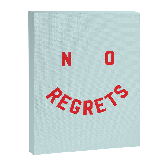 No Regrets | Minimal Typography Canvas Print Gallery Image 1