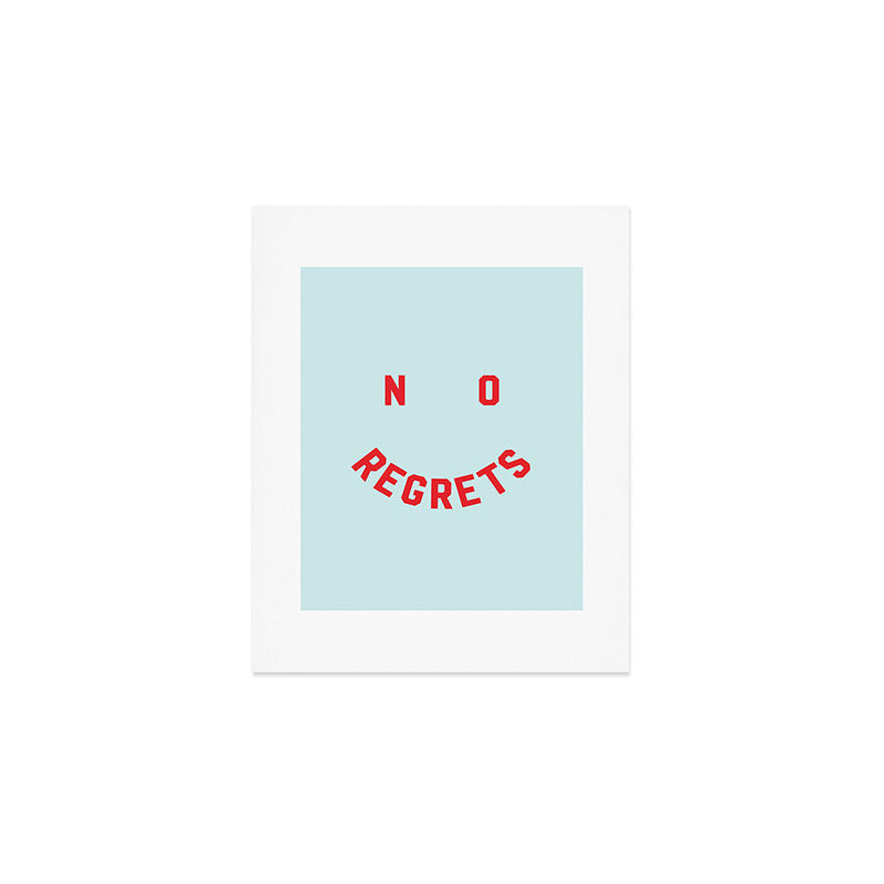 No Regrets | Minimal Typography Art Print Gallery Image 1