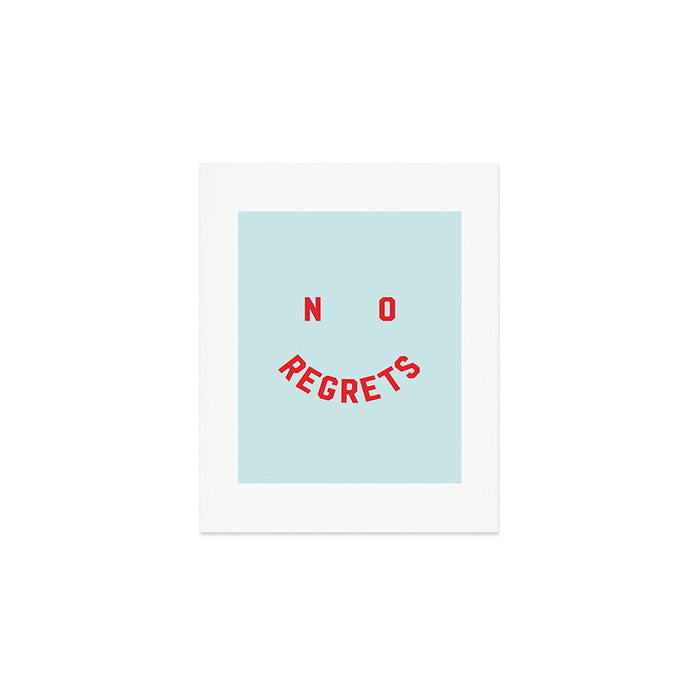 No Regrets | Minimal Typography Art Print Gallery Image 1