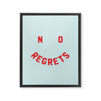 No Regrets | Minimal Typography Framed Canvas Print Gallery Image 6