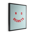 No Regrets | Minimal Typography Framed Canvas Print Gallery Image 2
