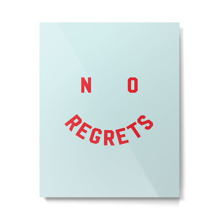 No Regrets | Minimal Typography Metal Print Gallery Image 1