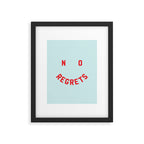 No Regrets | Minimal Typography Framed Art Print Gallery Image 5