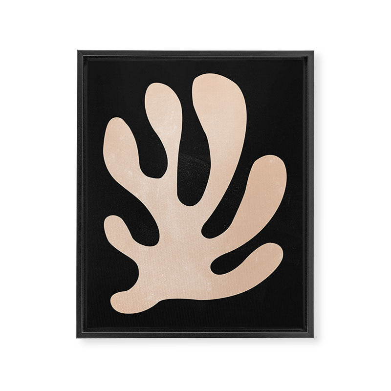 Noir Leaf: Mid Century Modern Matisse Edition Framed Canvas Print Gallery Image 6