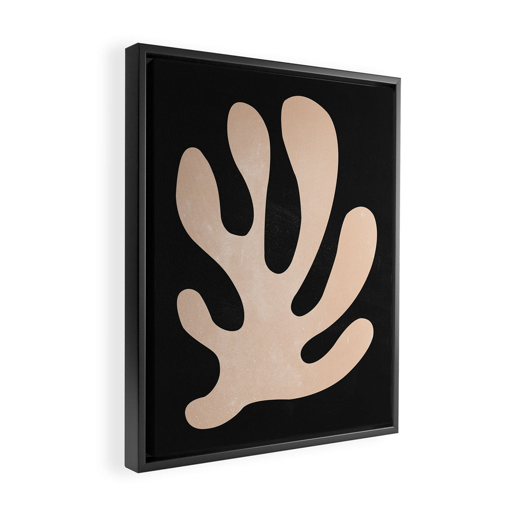 Noir Leaf: Mid Century Modern Matisse Edition Framed Canvas Print Gallery Image 2