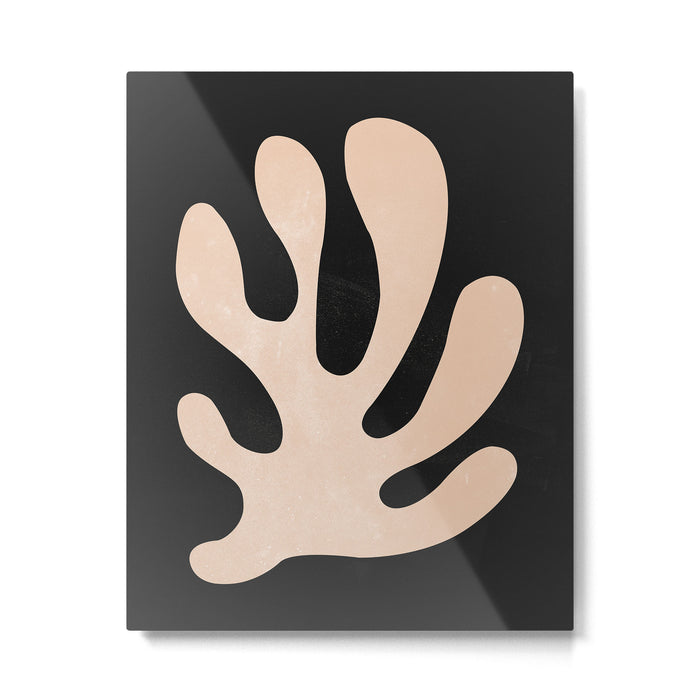 Noir Leaf: Mid Century Modern Matisse Edition Metal Print Gallery Image 1