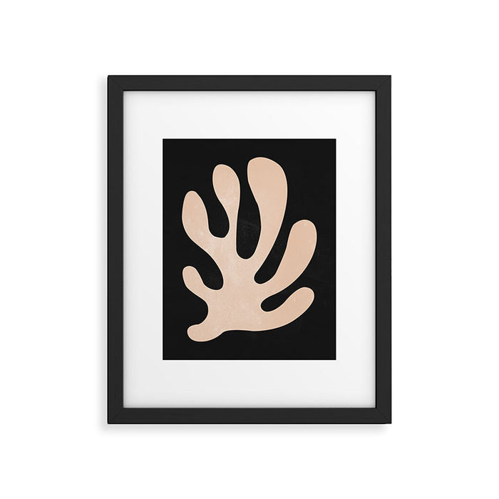 Noir Leaf: Mid Century Modern Matisse Edition Framed Art Print Gallery Image 1