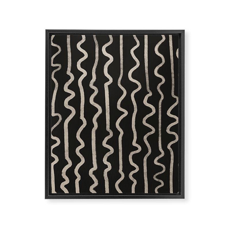Noir: Mid Century Pattern Framed Canvas Print Gallery Image 6