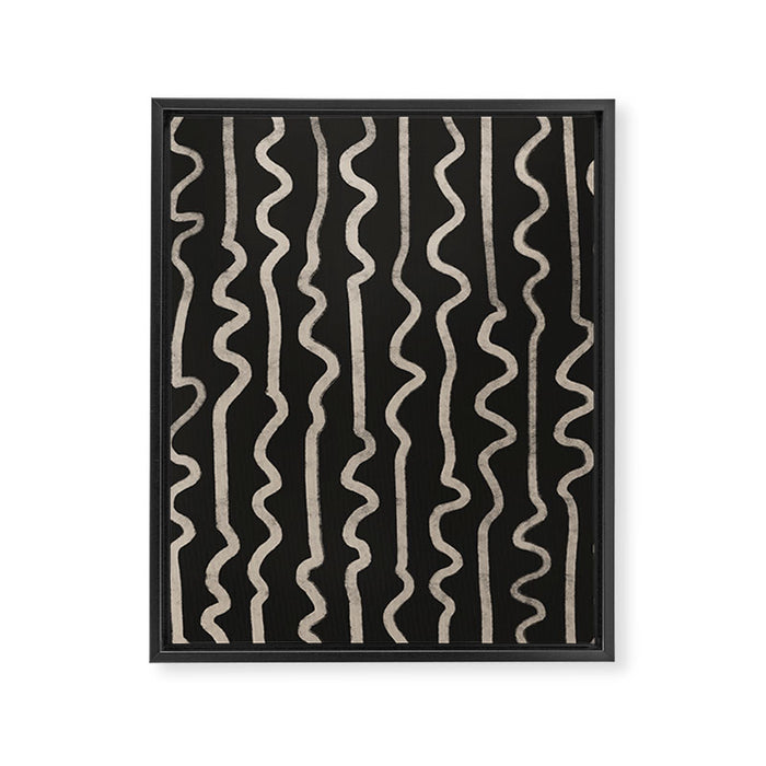 Noir: Mid Century Pattern Framed Canvas Print Gallery Image 1