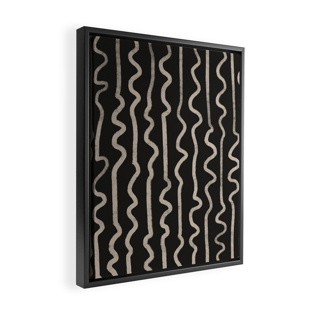 Noir: Mid Century Pattern Framed Canvas Print Gallery Image 2