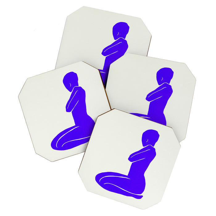 Nude I: Electric Ultramarine Blue Edition Coaster Gallery Image 1