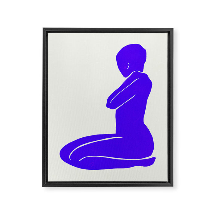 Nude I: Electric Ultramarine Blue Edition Framed Canvas Print Gallery Image 1