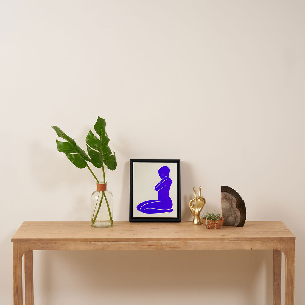 Nude I: Electric Ultramarine Blue Edition Framed Canvas Print Gallery Image 4