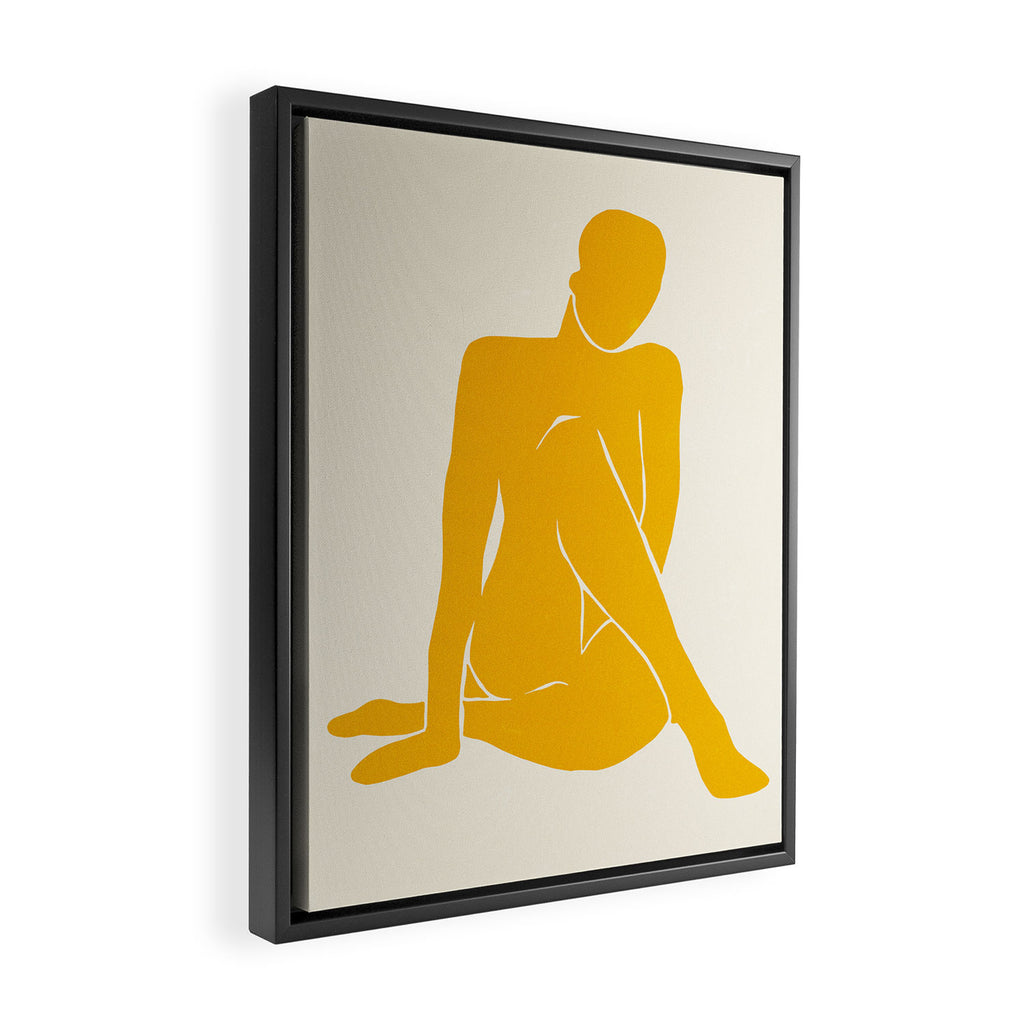 Nude III: Tulip Yellow Edition Framed Canvas Print Gallery Image 2