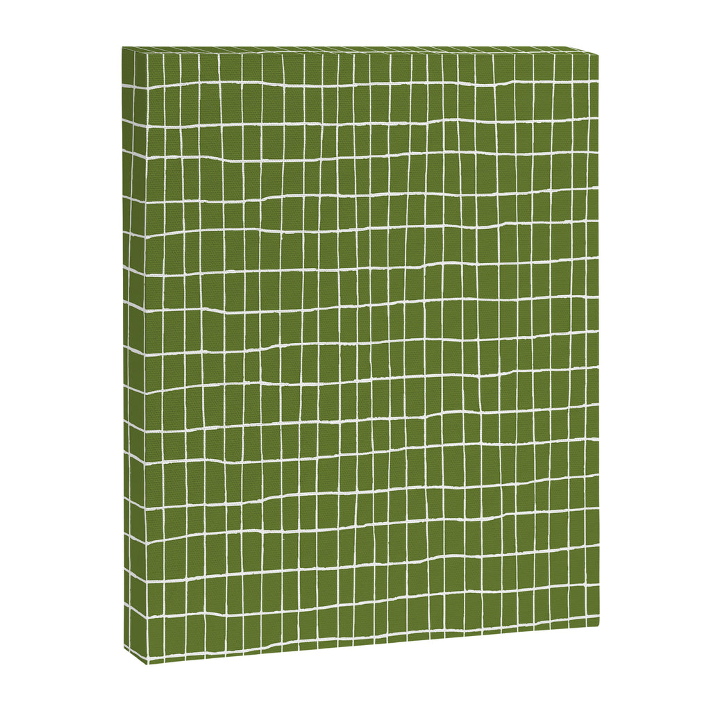 Olive Green Grid | PATTERN 05: The Retro Edition Canvas Print Gallery Image 6