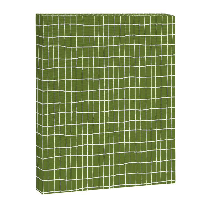 Olive Green Grid | PATTERN 05: The Retro Edition Canvas Print Gallery Image 1