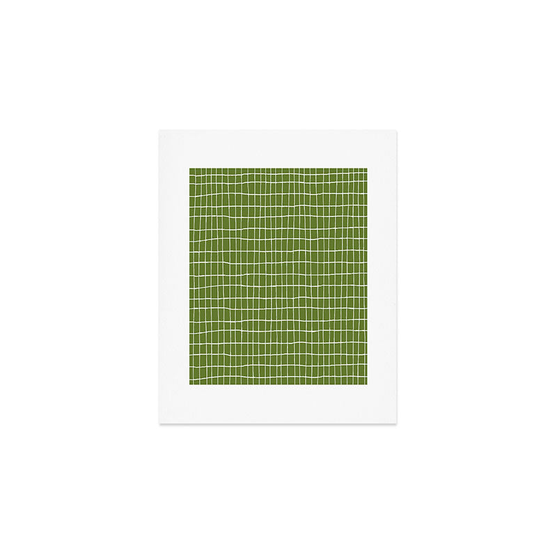 Olive Green Grid | PATTERN 05: The Retro Edition Art Print Gallery Image 1