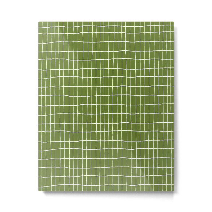 Olive Green Grid | PATTERN 05: The Retro Edition Metal Print Gallery Image 1