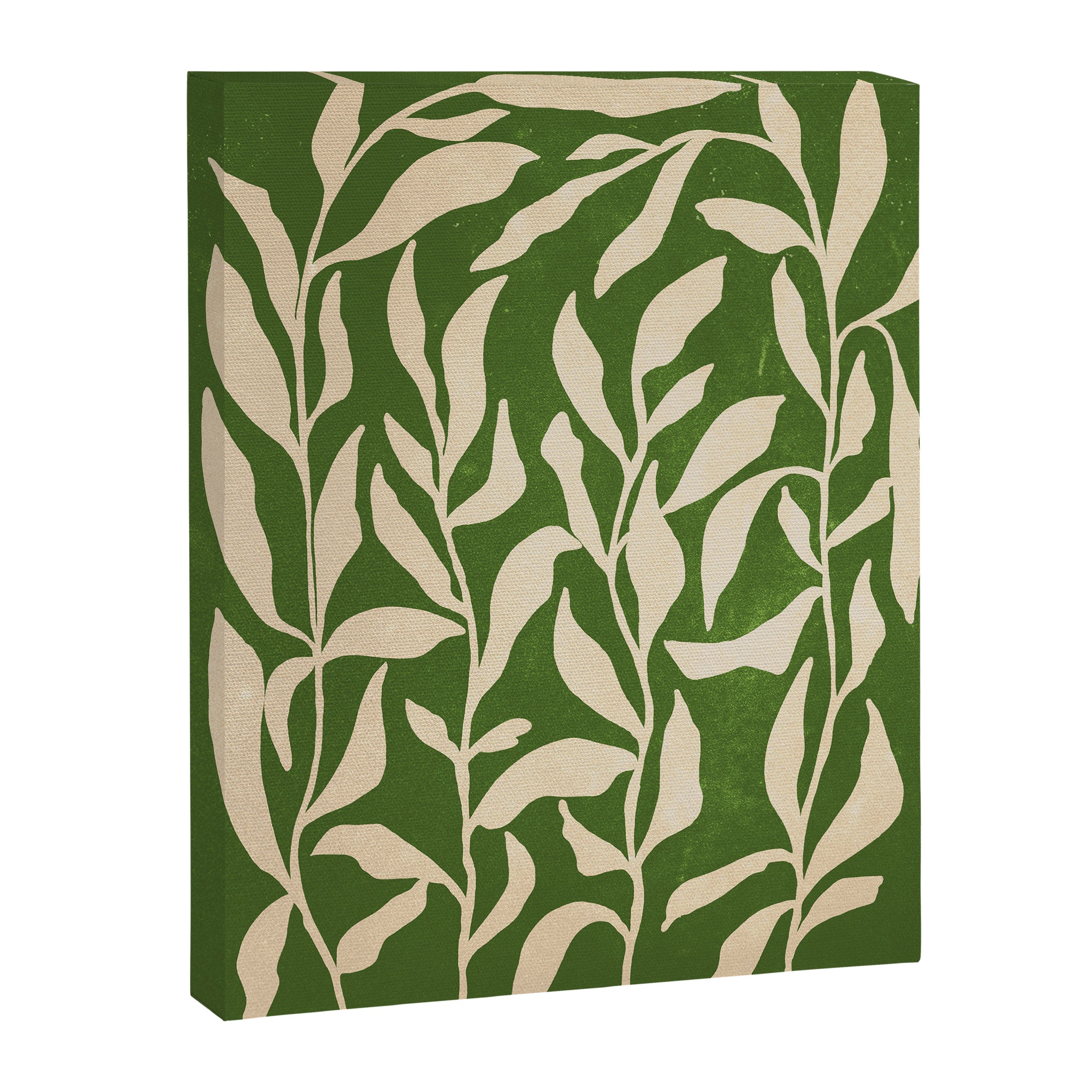 Olive Green Leaves: Mid Century Edition Canvas Print Gallery Image 6