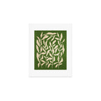 Olive Green Leaves: Mid Century Edition Art Print Gallery Image 1
