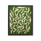 Olive Green Leaves: Mid Century Edition Framed Canvas Print Gallery Image 6