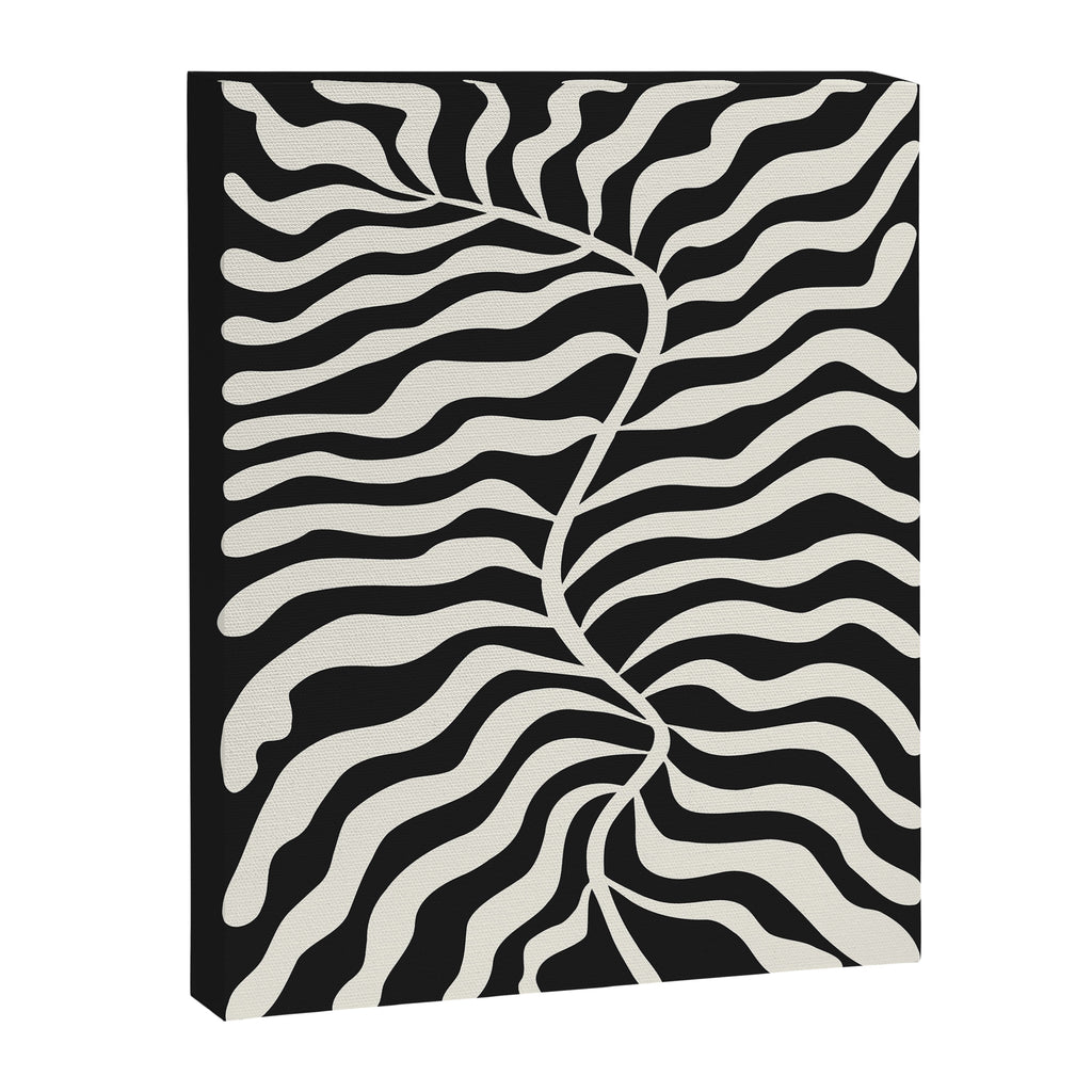 Onyx Ferns: Black & White Matisse Edition Canvas Print Gallery Image 6