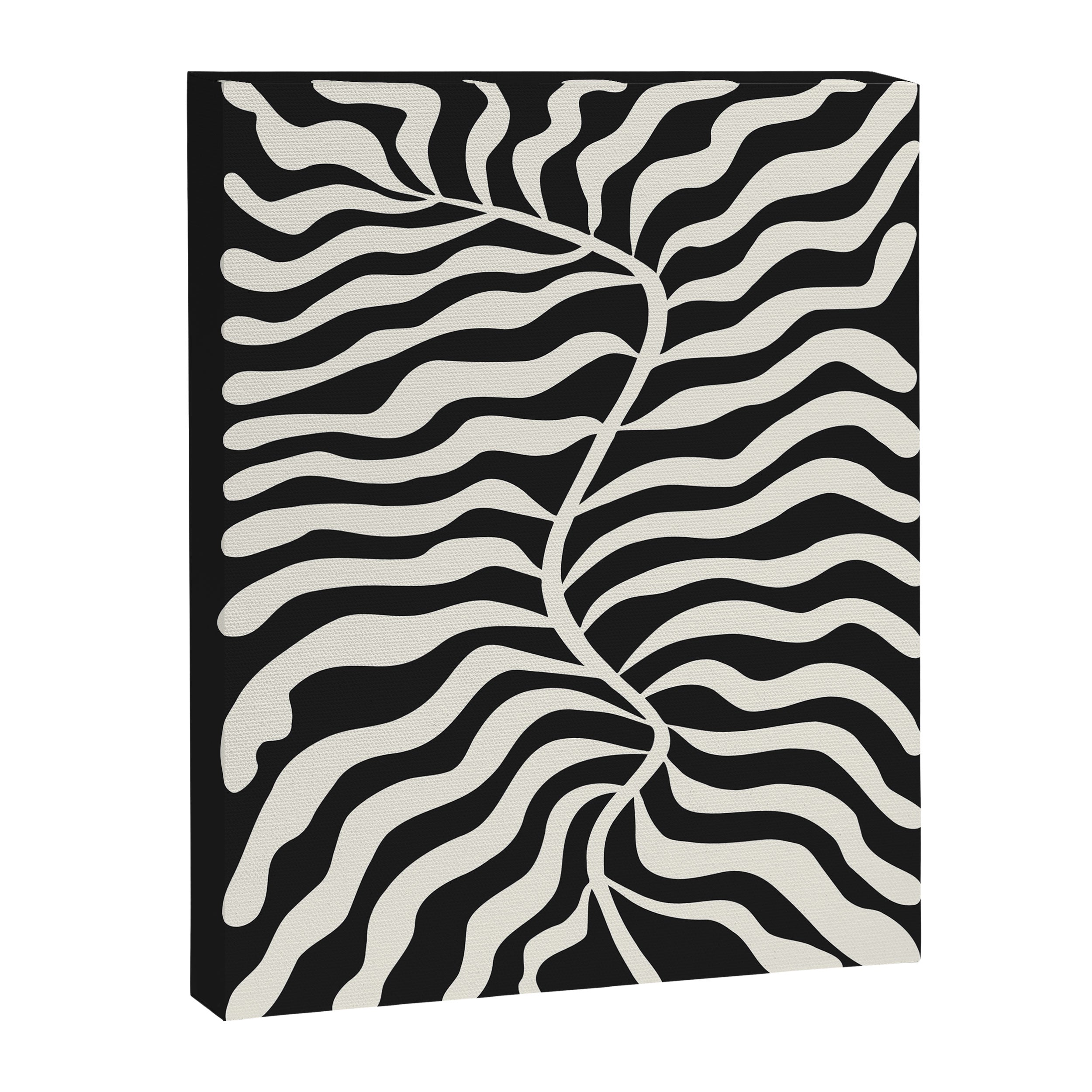 Onyx Ferns: Black & White Matisse Edition Canvas Print Gallery Image 6