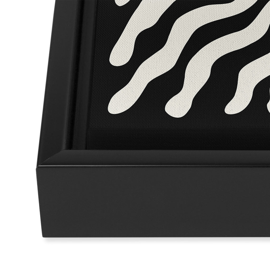 Onyx Ferns: Black & White Matisse Edition Framed Canvas Print Gallery Image 3